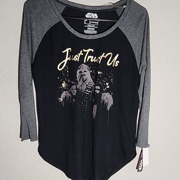 Star Wars Tops - Star Wars Shirt Womens size L Black and Gray womens 3/4 sleeve new Disney